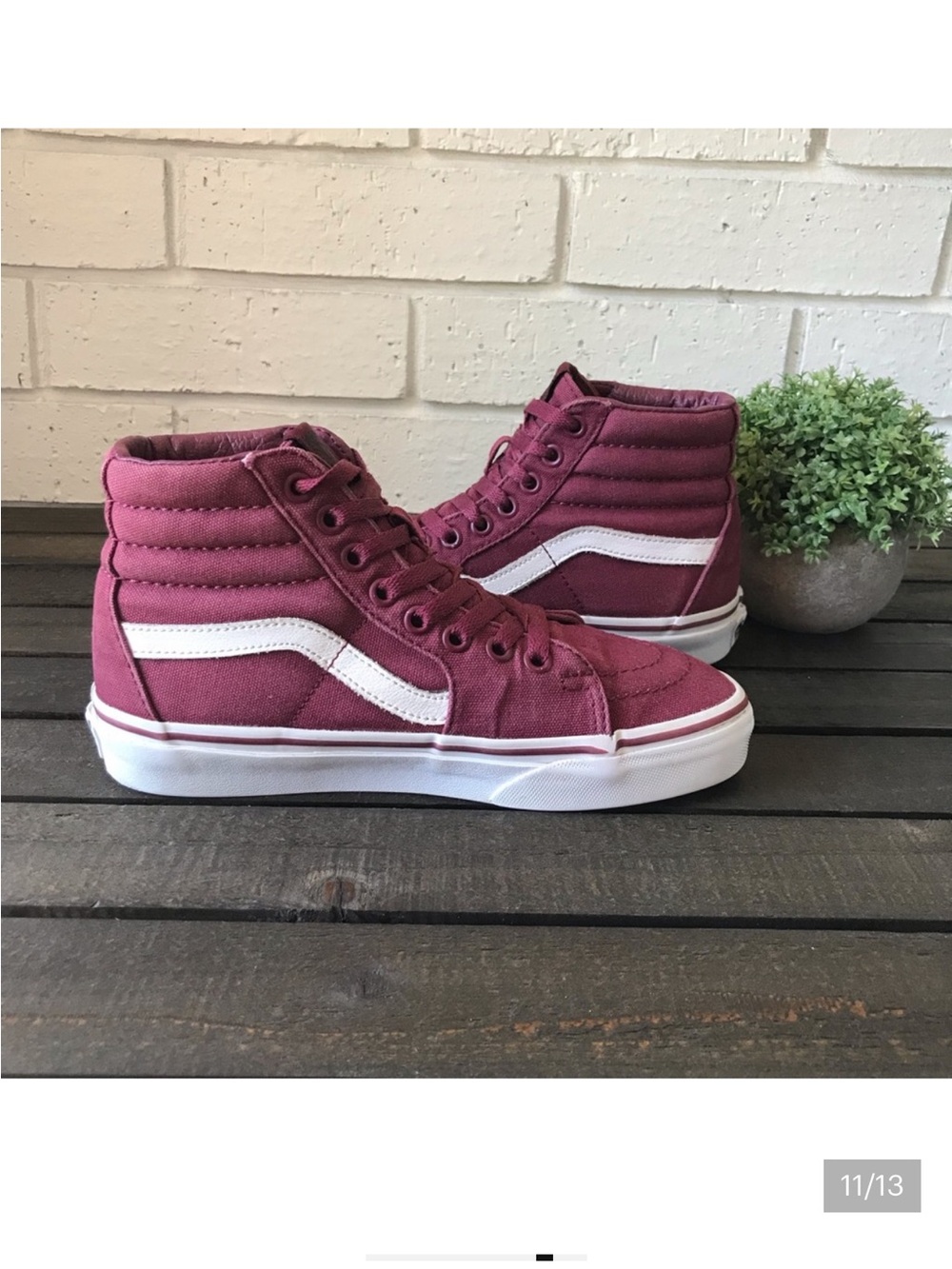 Vans Sk8-Hi Burgundy Old Skool High Tops Unisex Sneakers